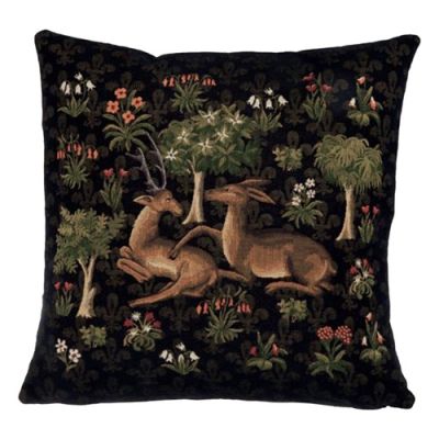 Medieval Fox French Tapestry Pillow Cover – 19x19 Inches, European Cotton Jacquard, Vintage Boho Decor For Couch & Bed